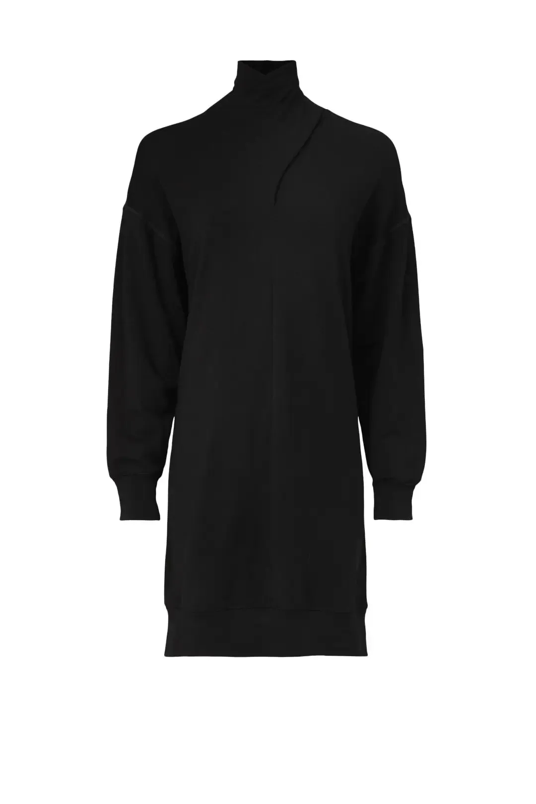 Faux Wrap Turtleneck Dress