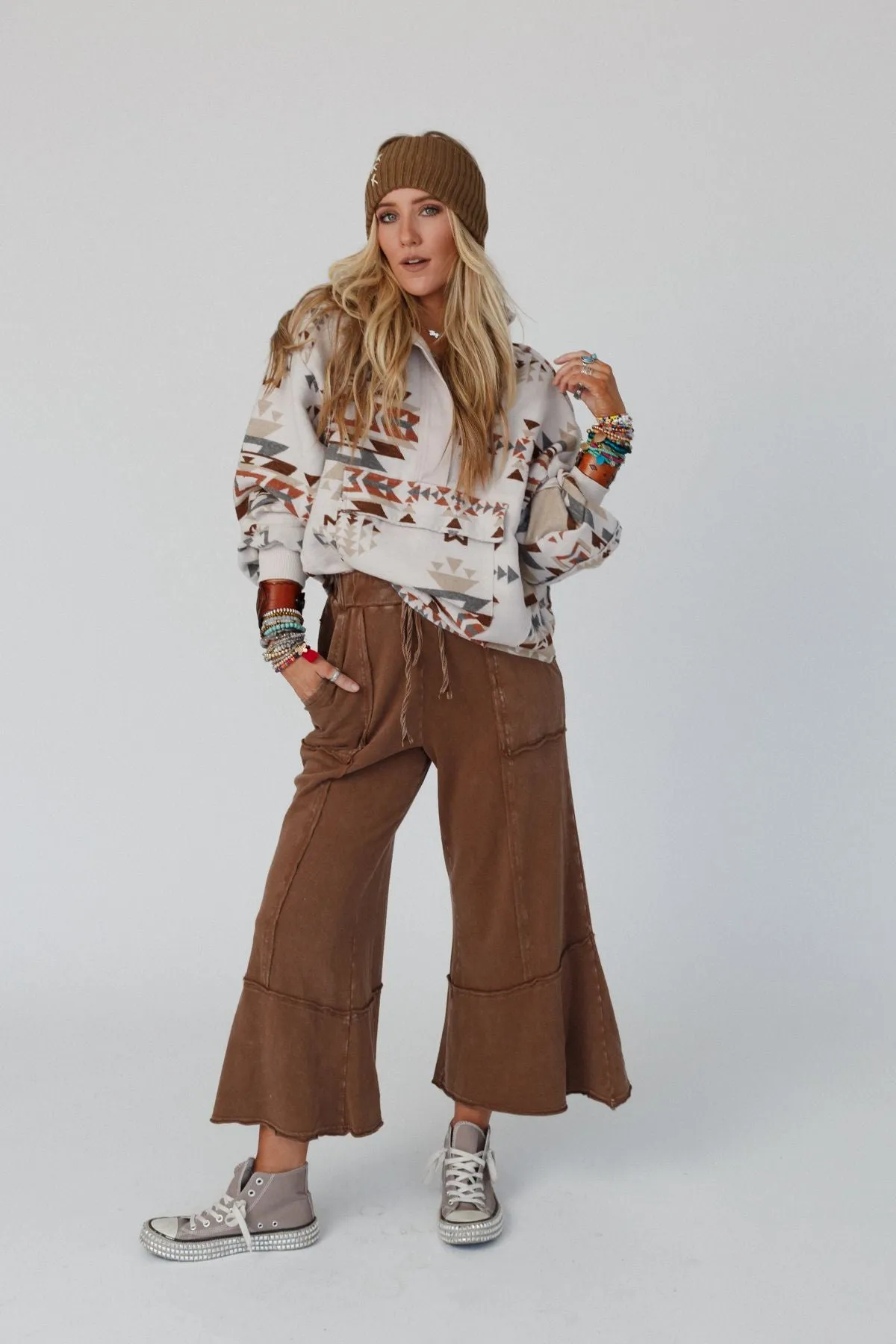 Feeling Good Wide Leg Pant - Brown