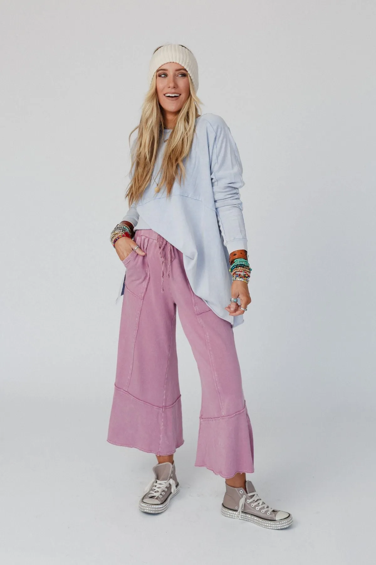 Feeling Good Wide Leg Pant - Rose