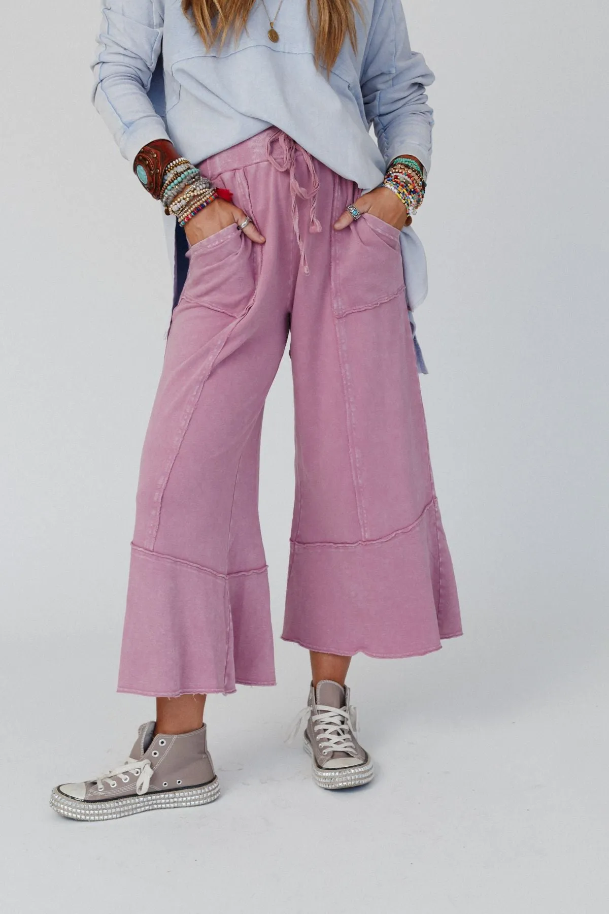 Feeling Good Wide Leg Pant - Rose