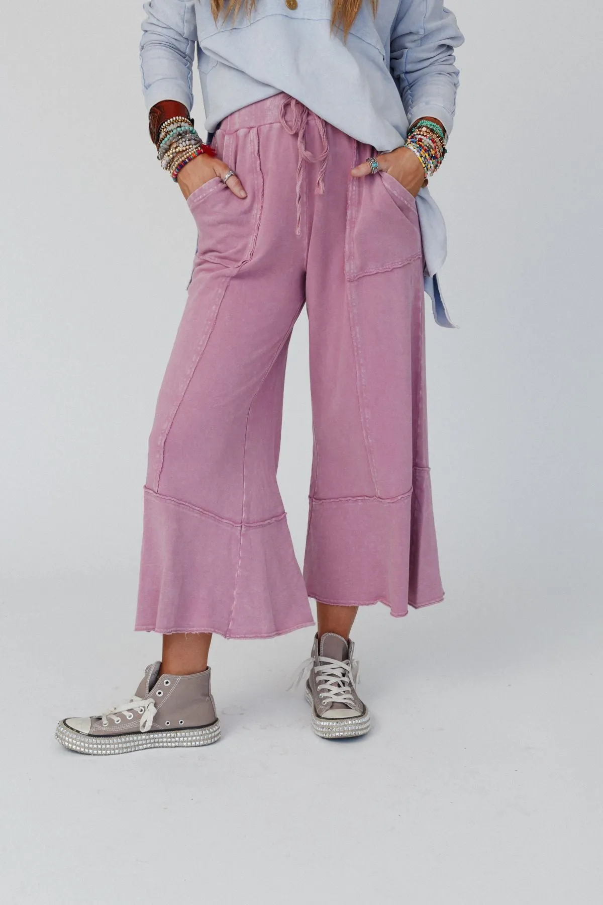 Feeling Good Wide Leg Pant - Rose