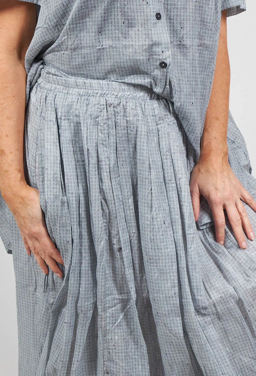 Flared Culottes in Ice Stripe