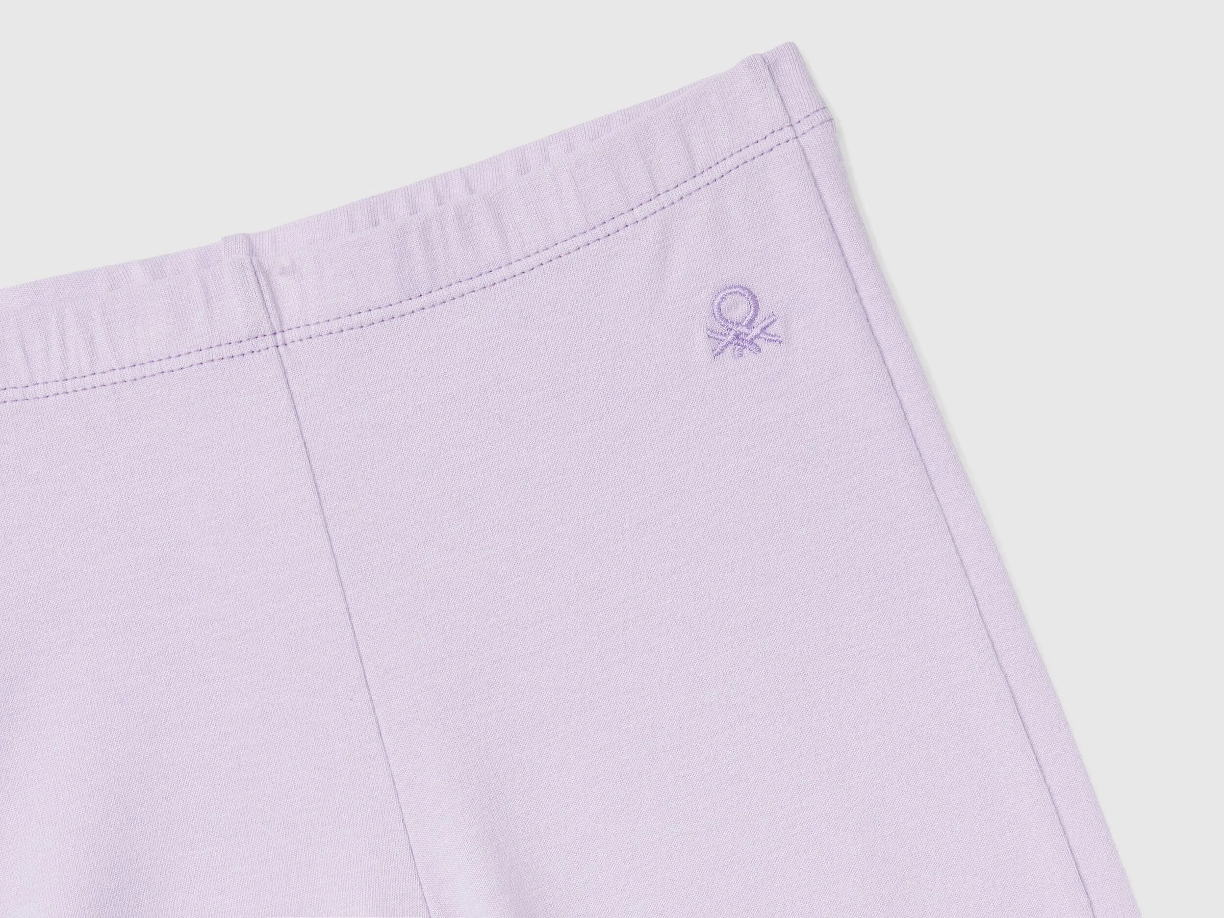 Flared leggings in stretch cotton - Lilac | Benetton