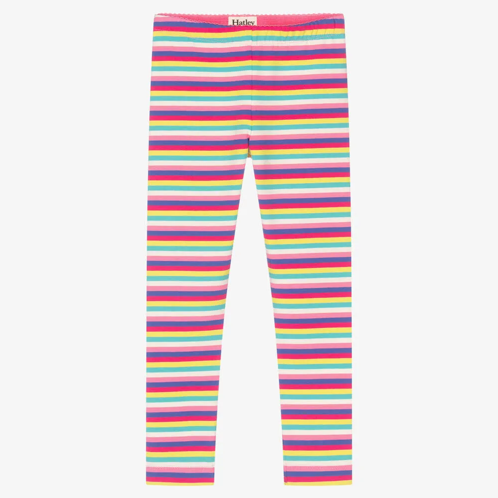 Girls Rainbow Striped Leggings