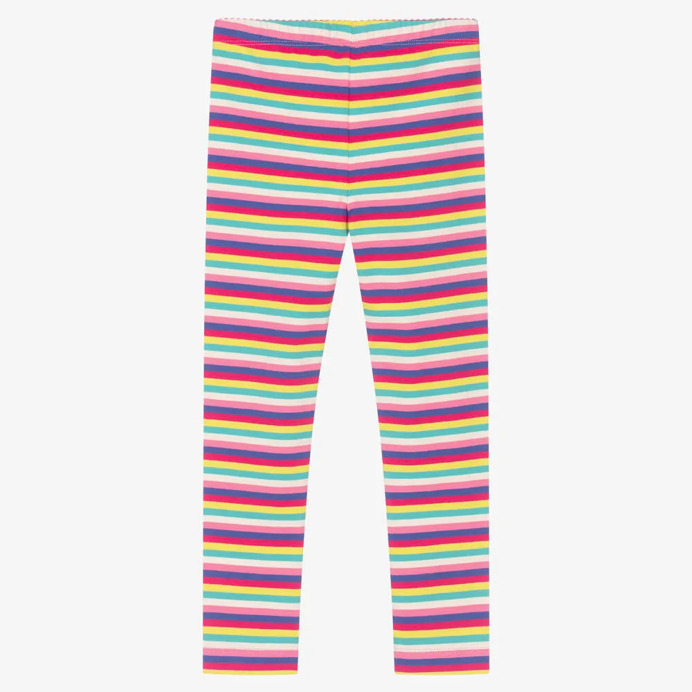 Girls Rainbow Striped Leggings