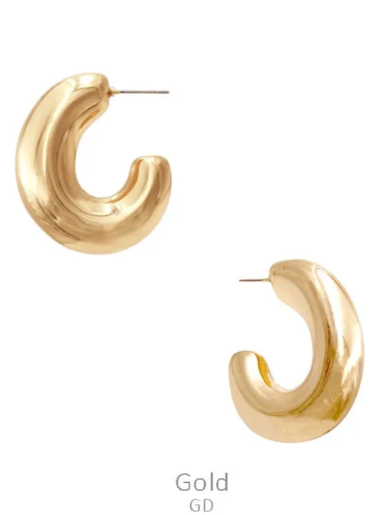 Gold Chunky Hoop earrings - medium size