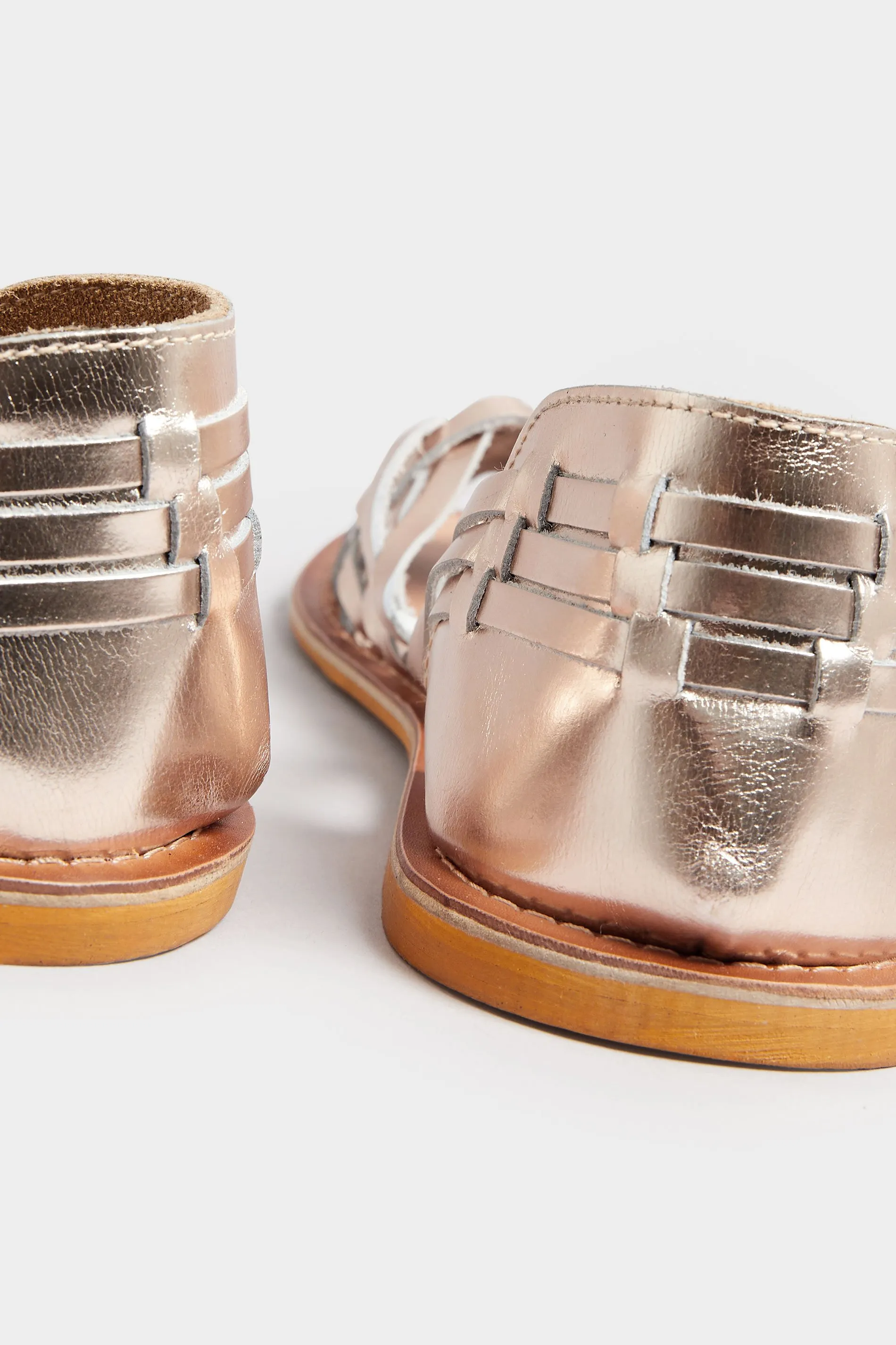 Gold Woven Leather Mules In Extra Wide EEE FIt