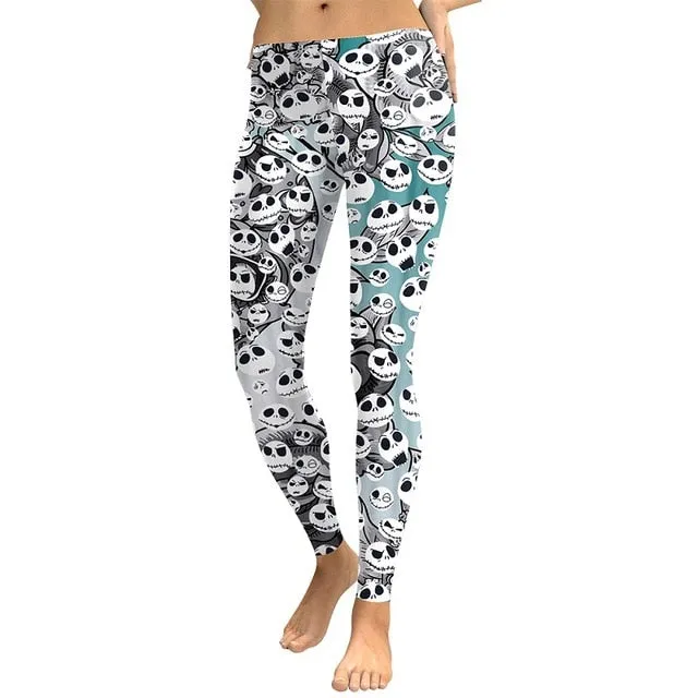 Halloween Leggings Jack Skull Ghost Leggin Digital Print Skeleton Fashion Leggins Fitness Workout Plus Size Pants