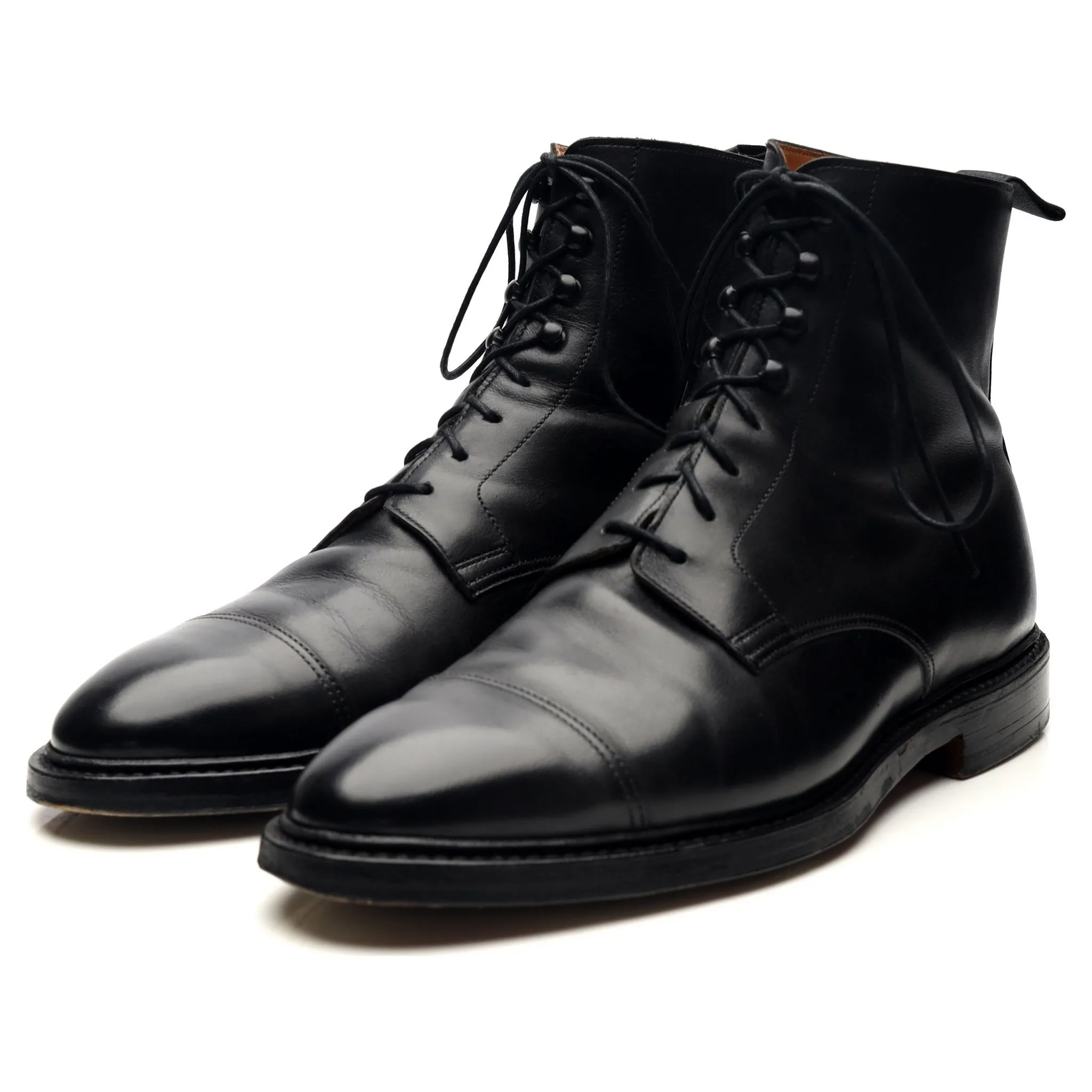 'Harlech' Black Leather Boots UK 9 G