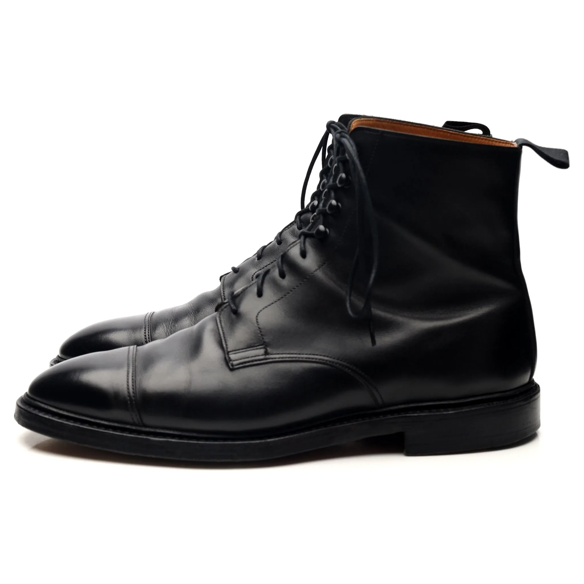 'Harlech' Black Leather Boots UK 9 G