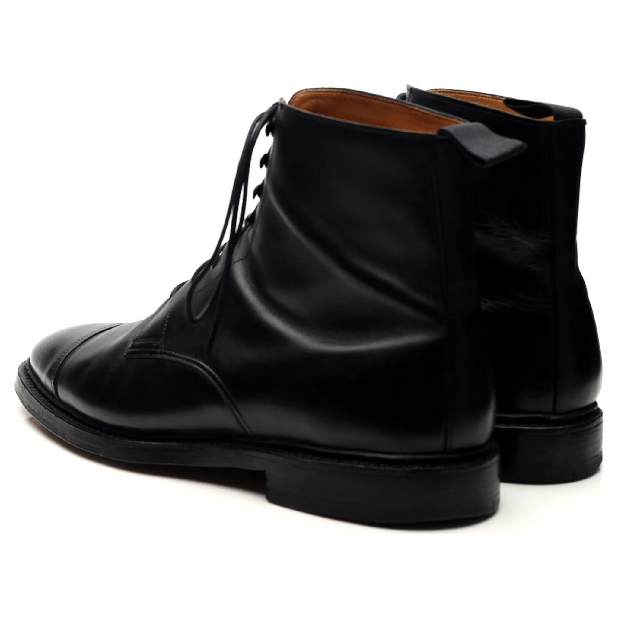 'Harlech' Black Leather Boots UK 9 G