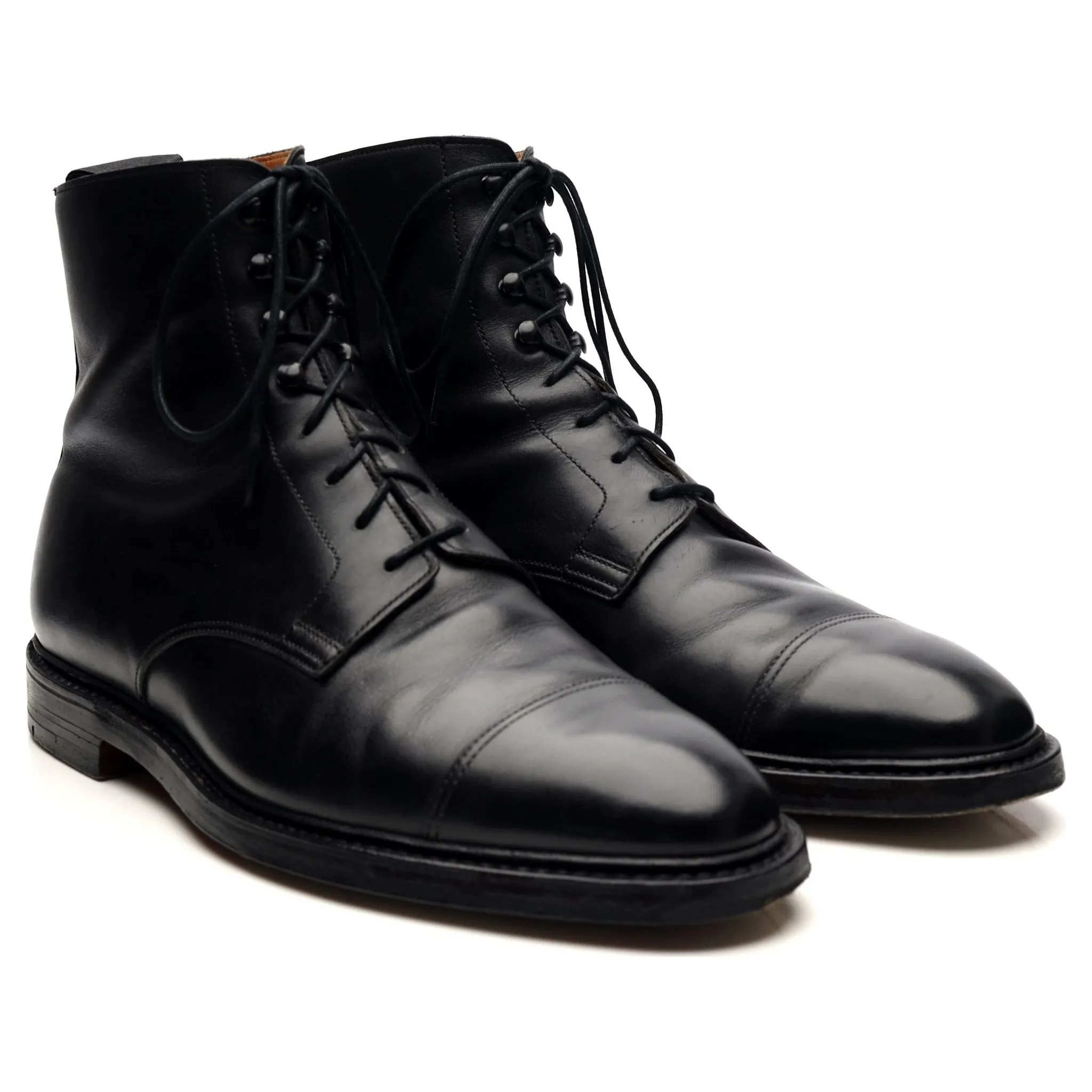 'Harlech' Black Leather Boots UK 9 G