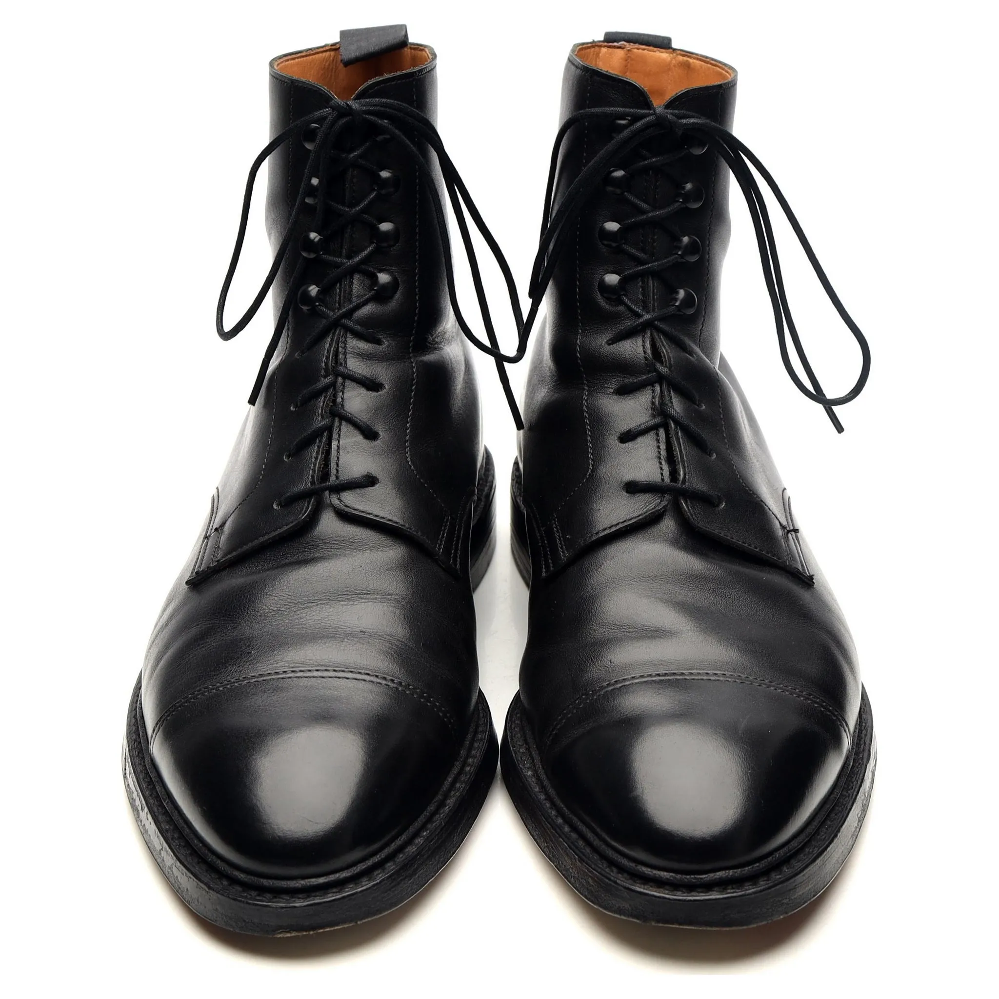 'Harlech' Black Leather Boots UK 9 G