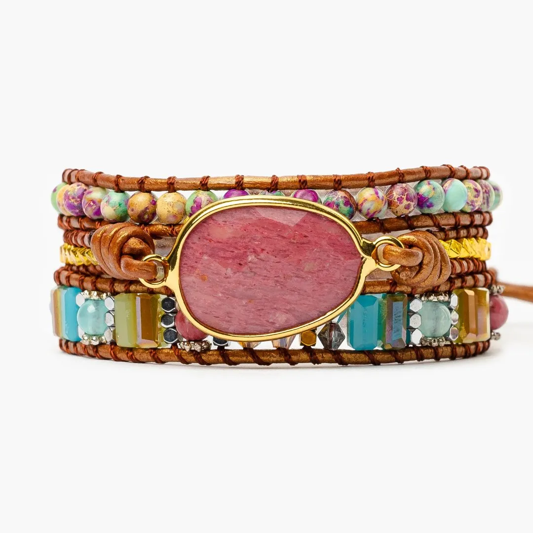 Healing Rhodochrosite Wrap Bracelet