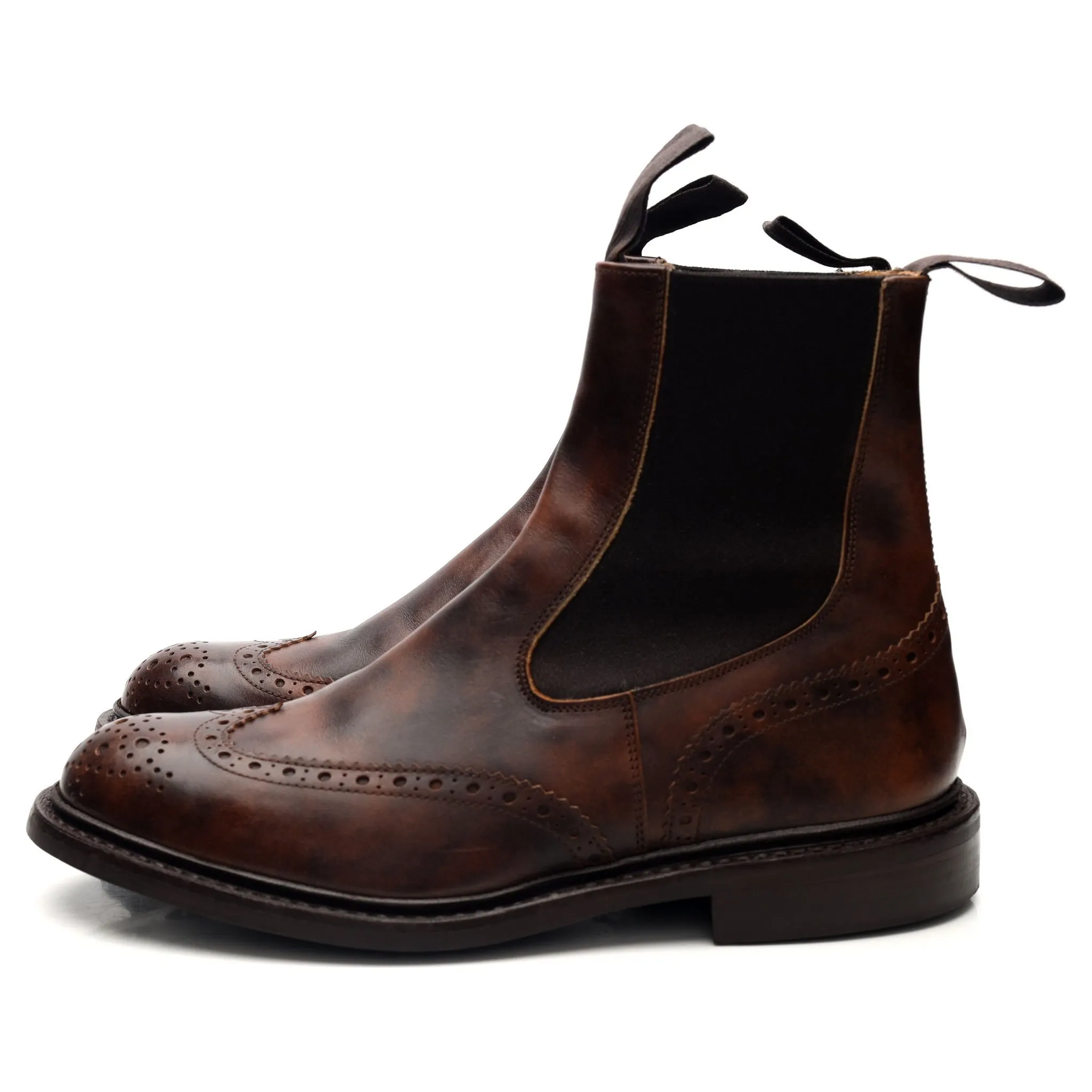 'Henry' Dark Brown Museum Leather Chelsea Boots UK 6.5