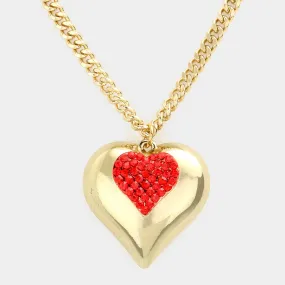 iLLASPARKZ Crystal pave chunky heart pendant necklace