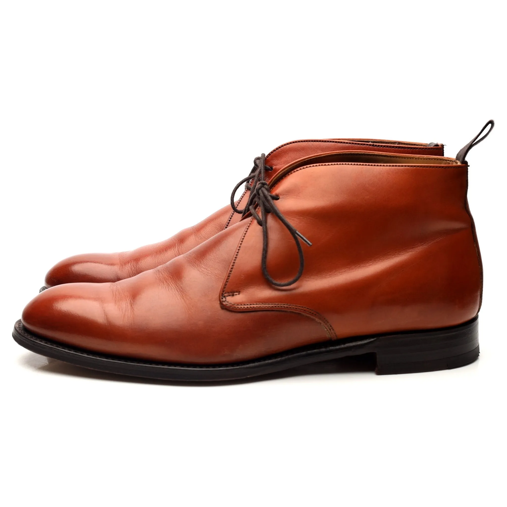 'Jackie lll' Tan Brown Leather Chukka Boots UK 8.5 F