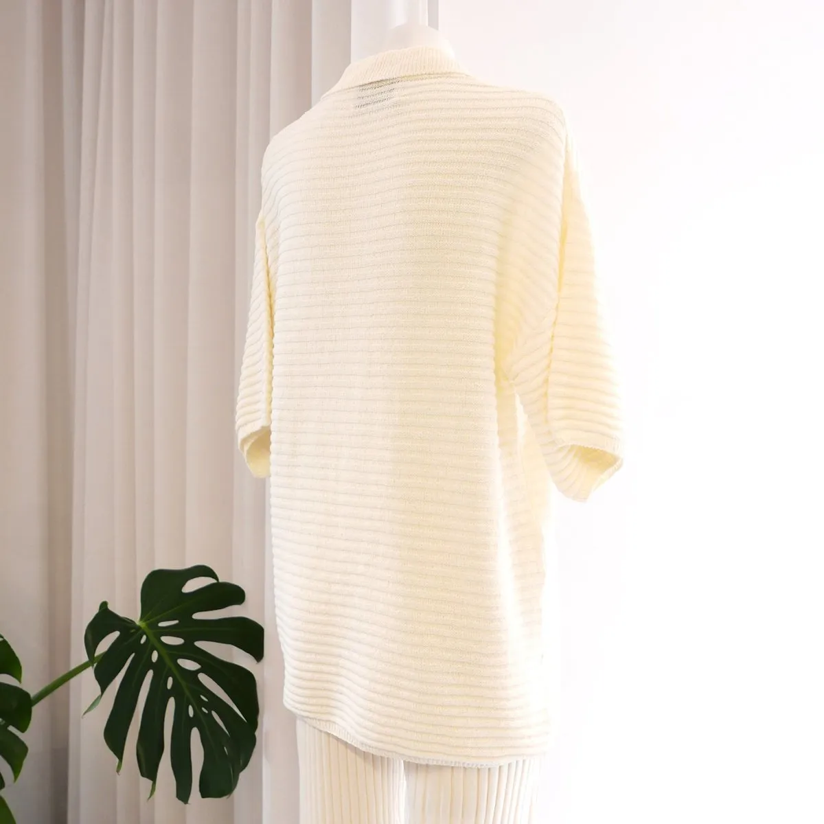 Jisho Polo Sweater - Eggshell