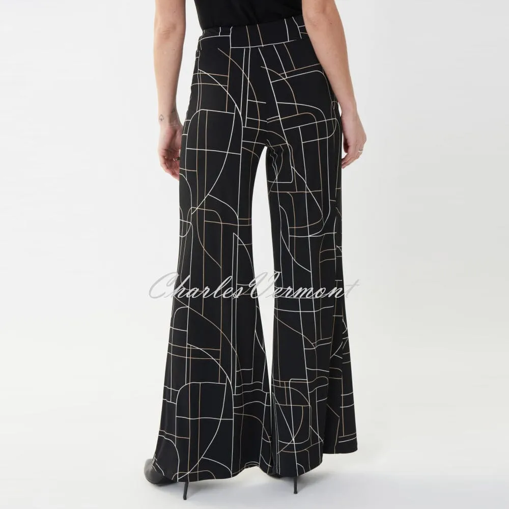 Joseph Ribkoff Geometric Print Wide Leg Trouser – Style 223282