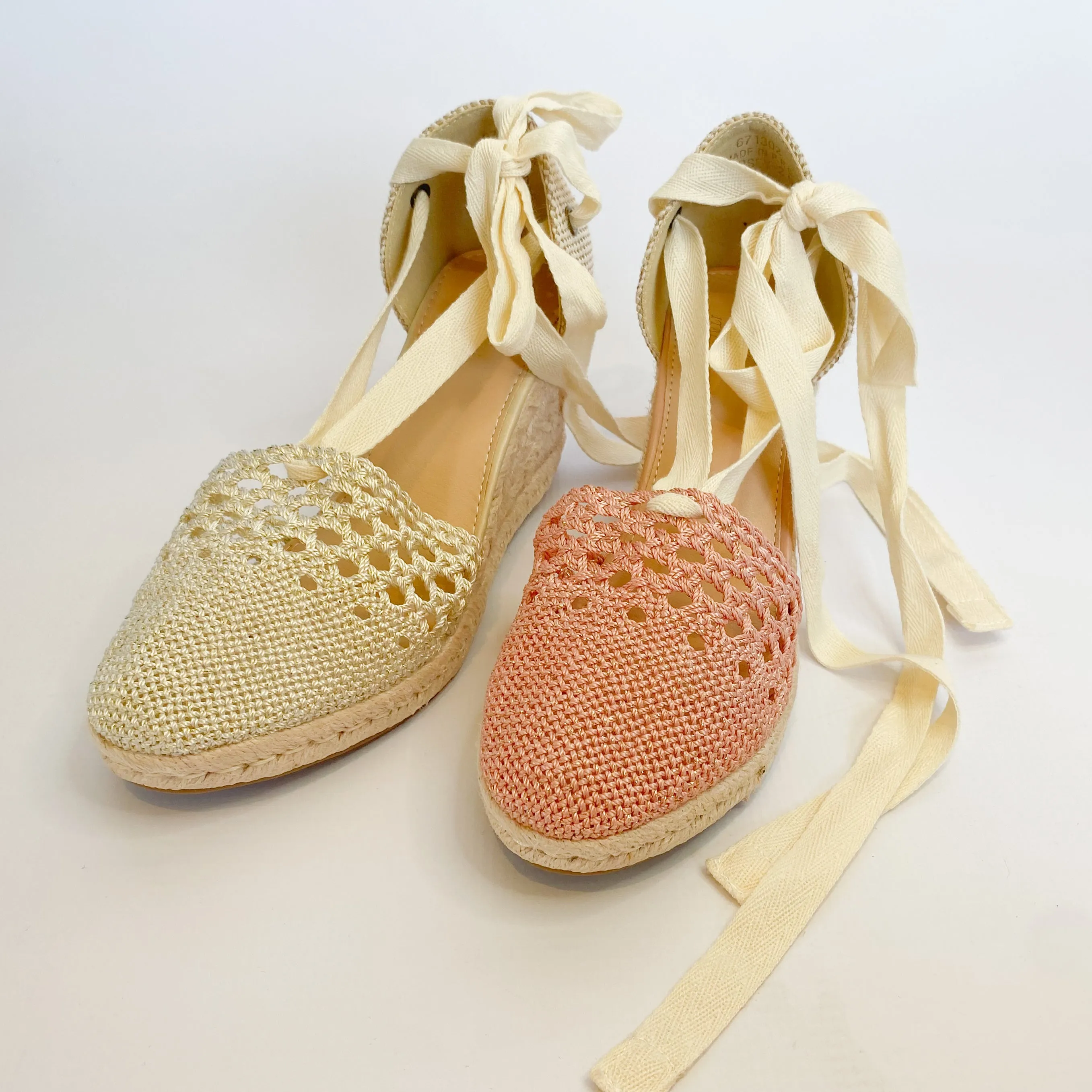 KG rose ankle tie espadrille wedge