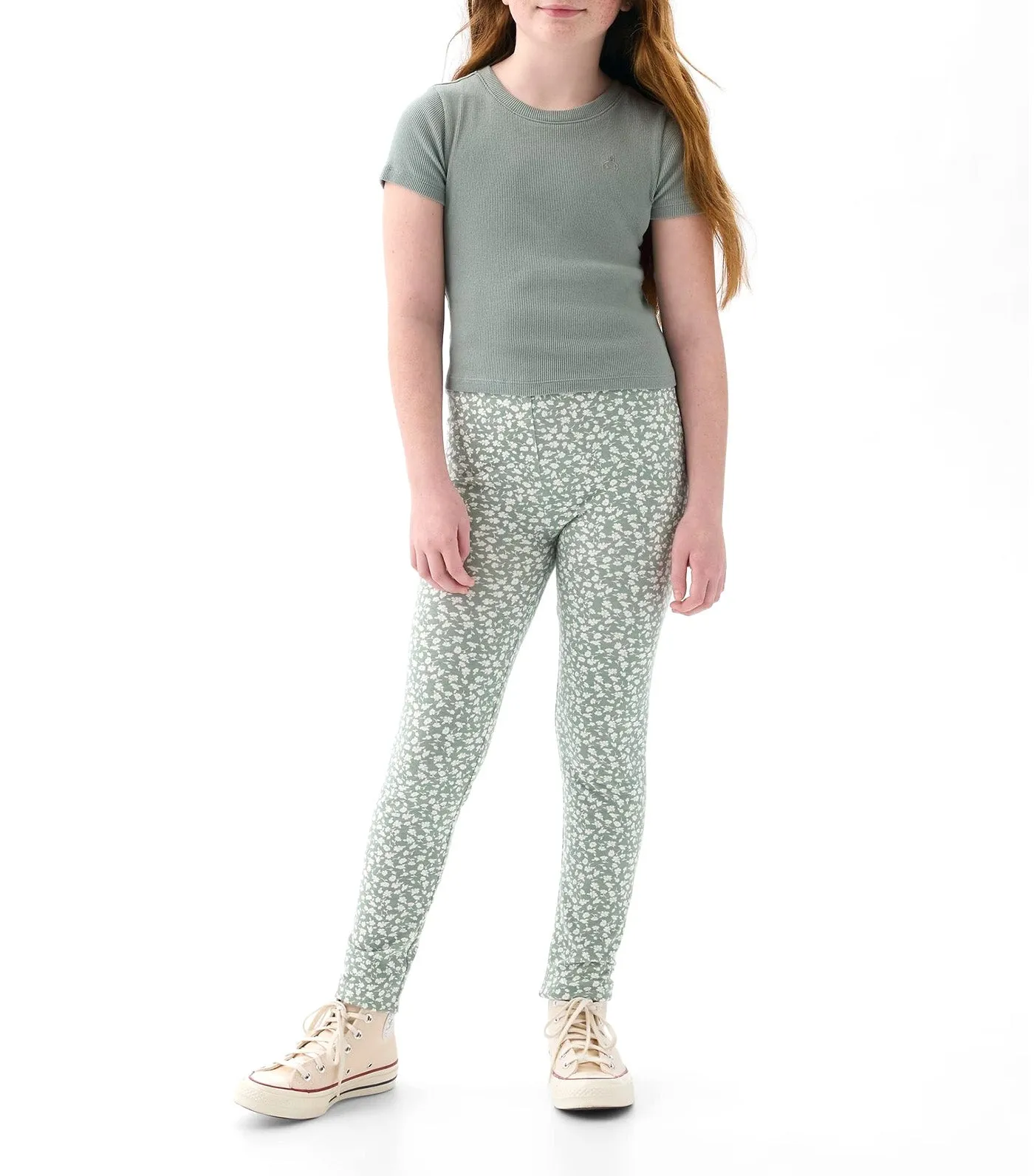 Kids Print Leggings Sage