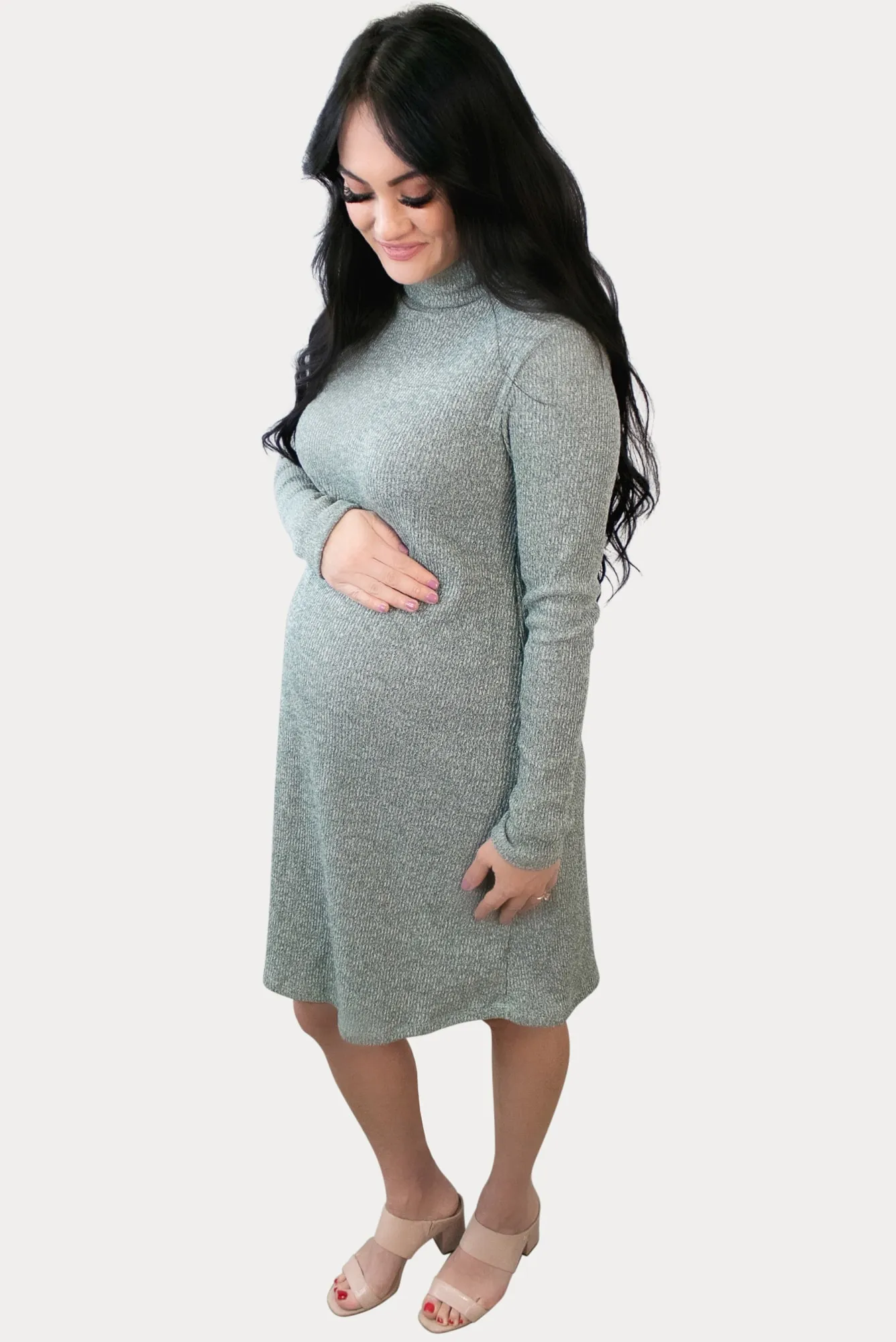 Knit Turtleneck Maternity Dress