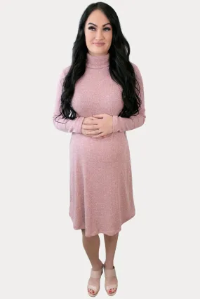 Knit Turtleneck Maternity Dress