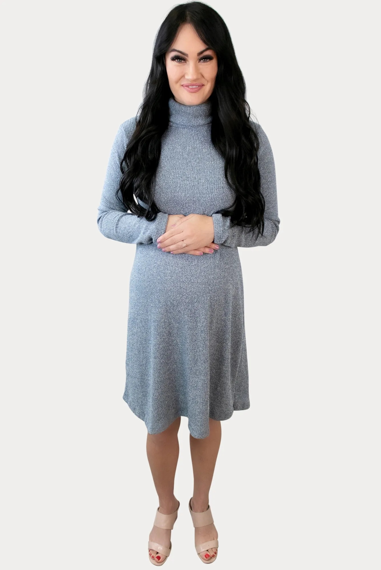 Knit Turtleneck Maternity Dress