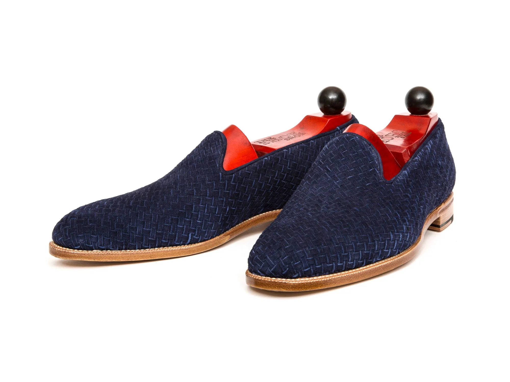 Laurelhurst II - MTO - Braided Navy Suede - TMG Last - Natural Single Leather Sole