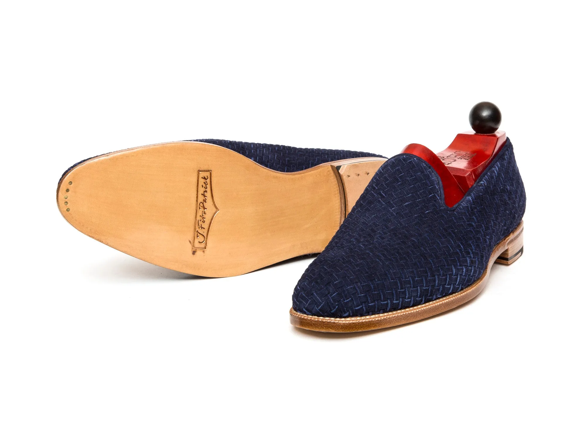 Laurelhurst II - MTO - Braided Navy Suede - TMG Last - Natural Single Leather Sole