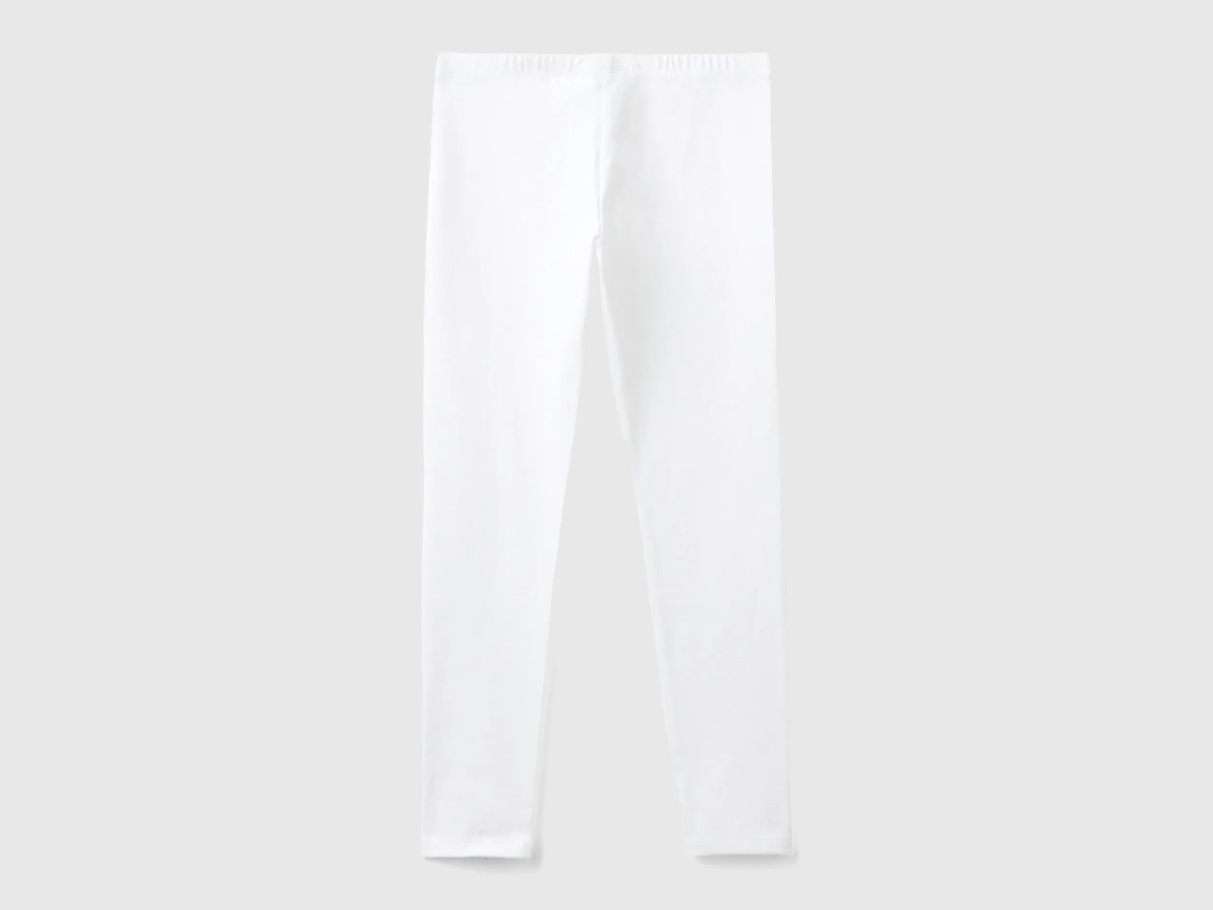 Leggings in stretch cotton with logo - White | Benetton