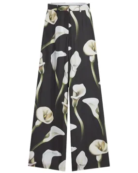 Loden Calla Lily Print Wide Leg Pant