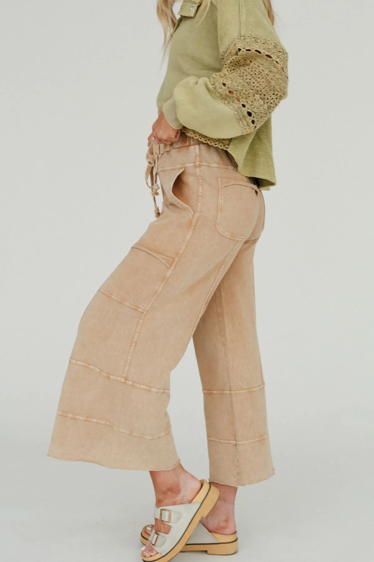 Lucky One Wide Leg Pant - Camel