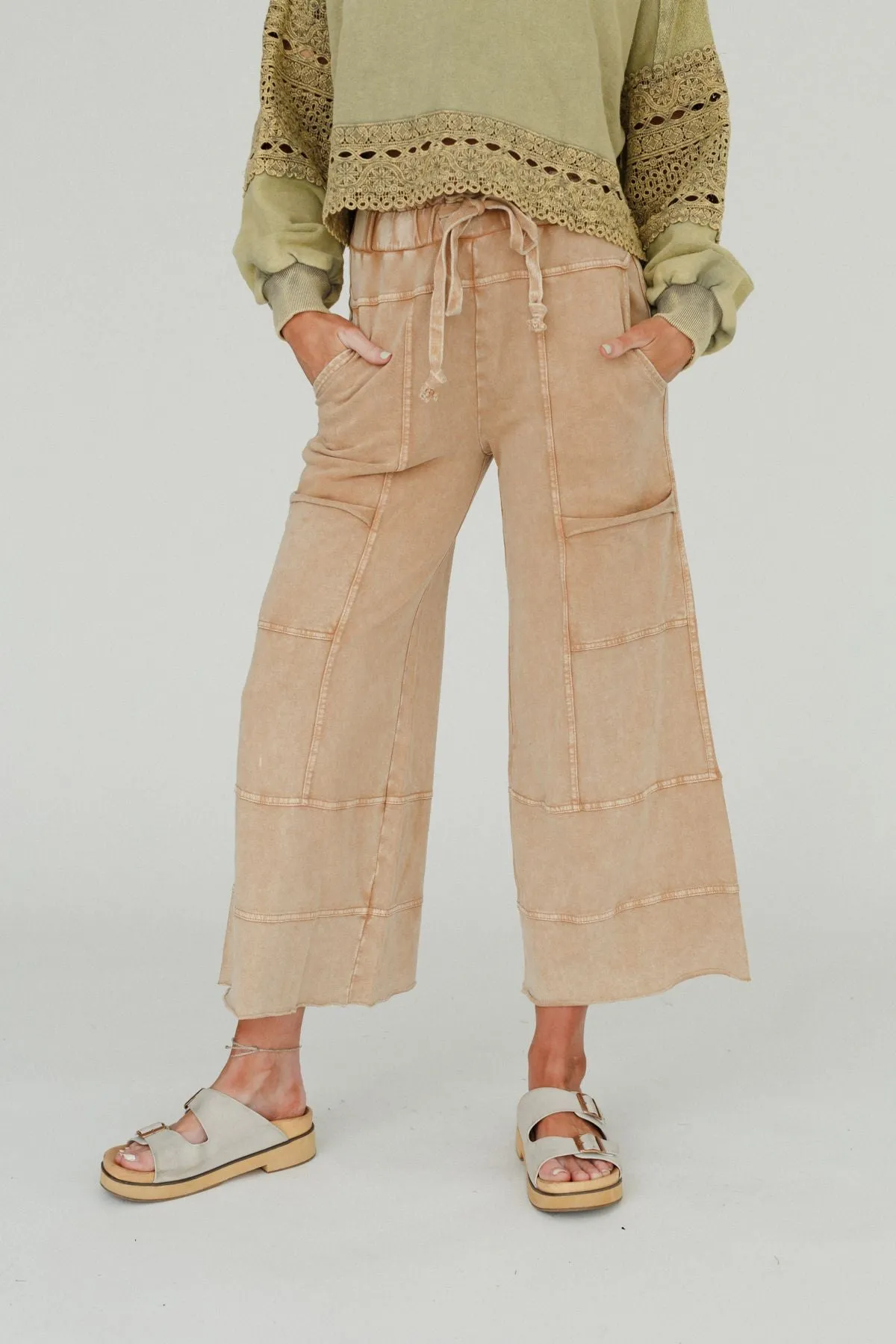 Lucky One Wide Leg Pant - Camel