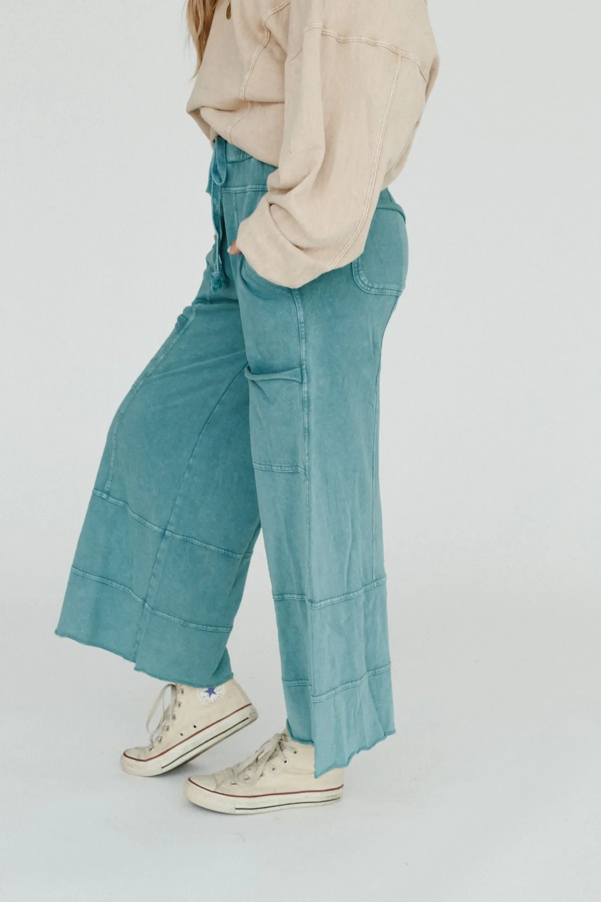 Lucky One Wide Leg Pant - Teal