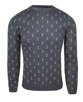 MAGLIONE PULLOVER UOMO GRIGIO SLIM FIT CASUAL INVERNALE MAGLIONCINO ANCORE