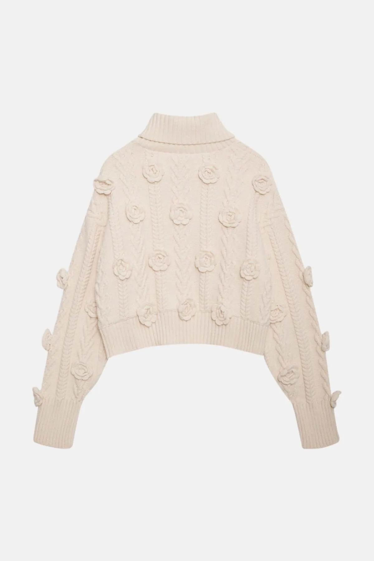 Martina Cropped Sweater - White