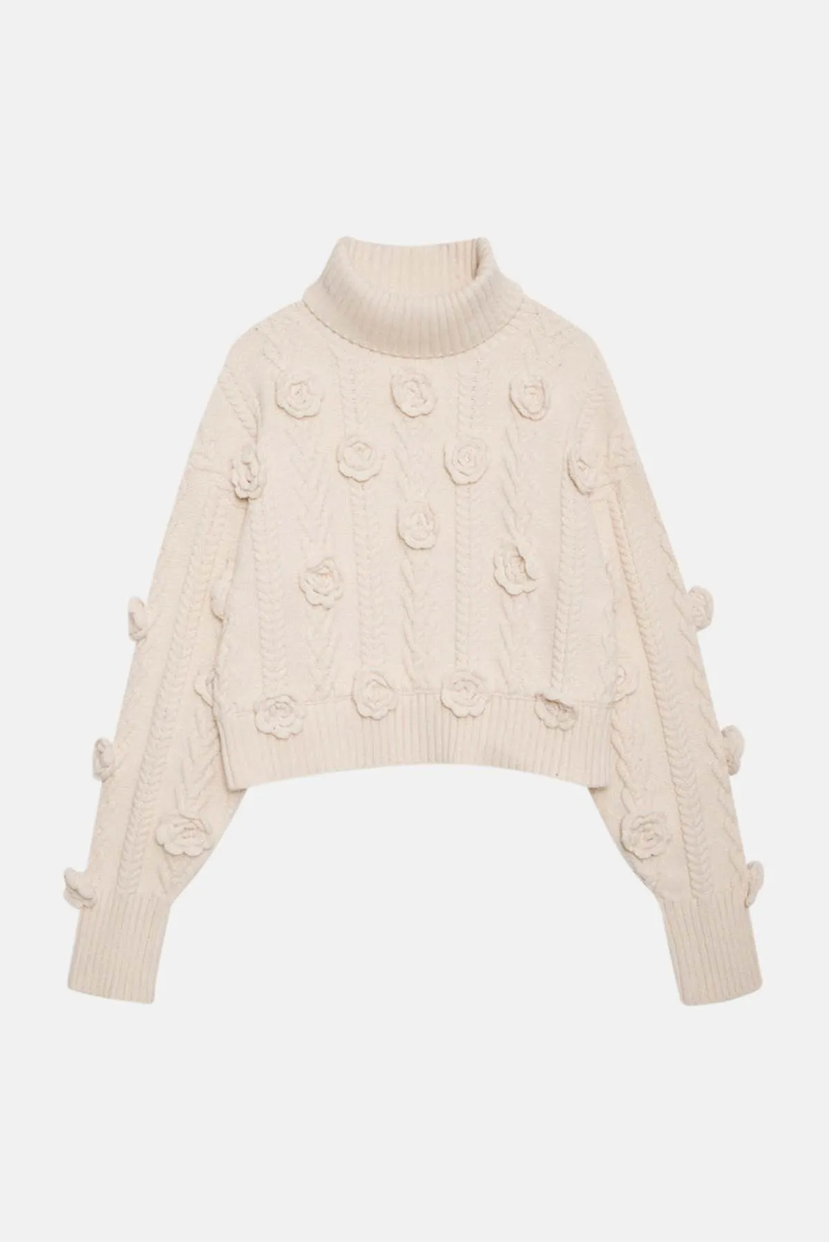 Martina Cropped Sweater - White