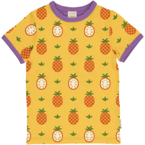 Maxomorra Pineapple Organic Cotton Printed Short Sleeved Top