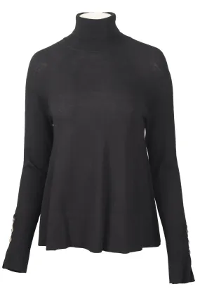 ME+EM BLACK WOOL TURTLENECK SWEATER UK 8