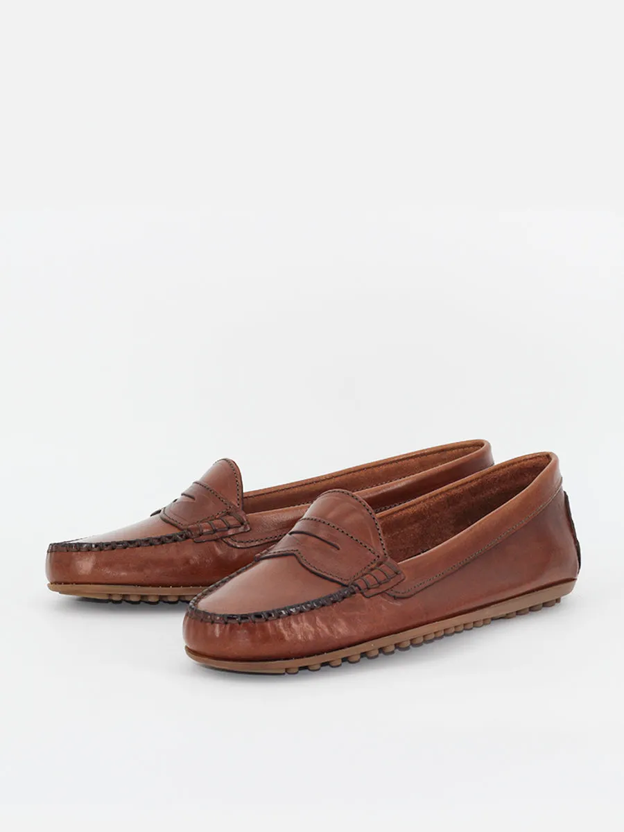 Mocasines 24 piel bufalo color marron