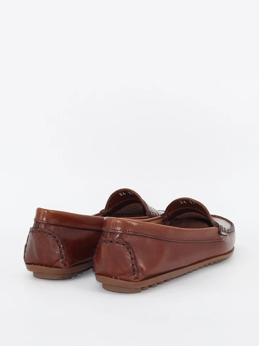 Mocasines 24 piel bufalo color marron