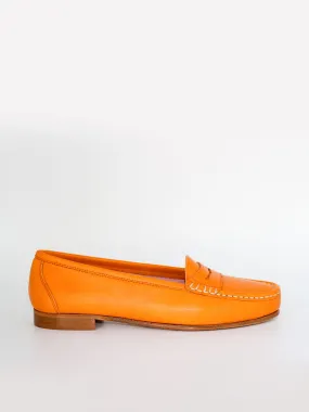 Mocasines de mujer Roma en piel de color naranja