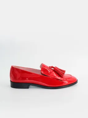 Mocasines Messina FB de piel charol color rojo