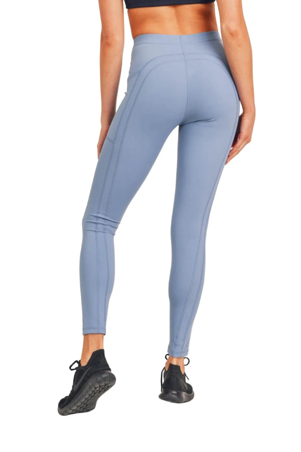 Mono B GREEN - No Front Seam Swoop Leggings APH8114