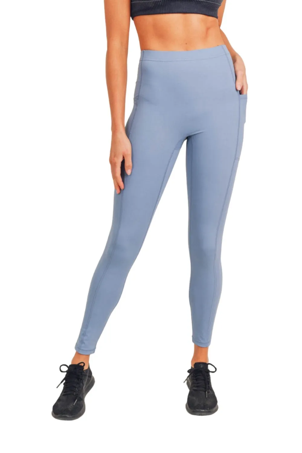 Mono B GREEN - No Front Seam Swoop Leggings APH8114