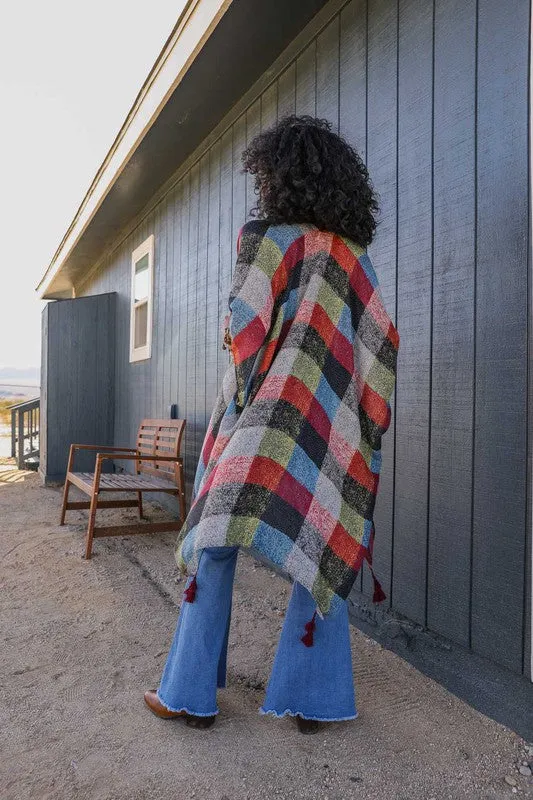 Multi Buffalo Checkered Kimono