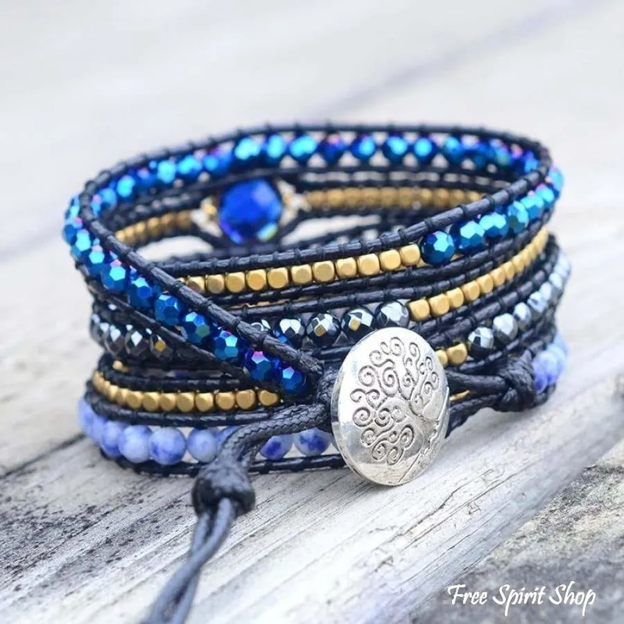 Natural Sodalite Magic Blue Wrap Bracelet