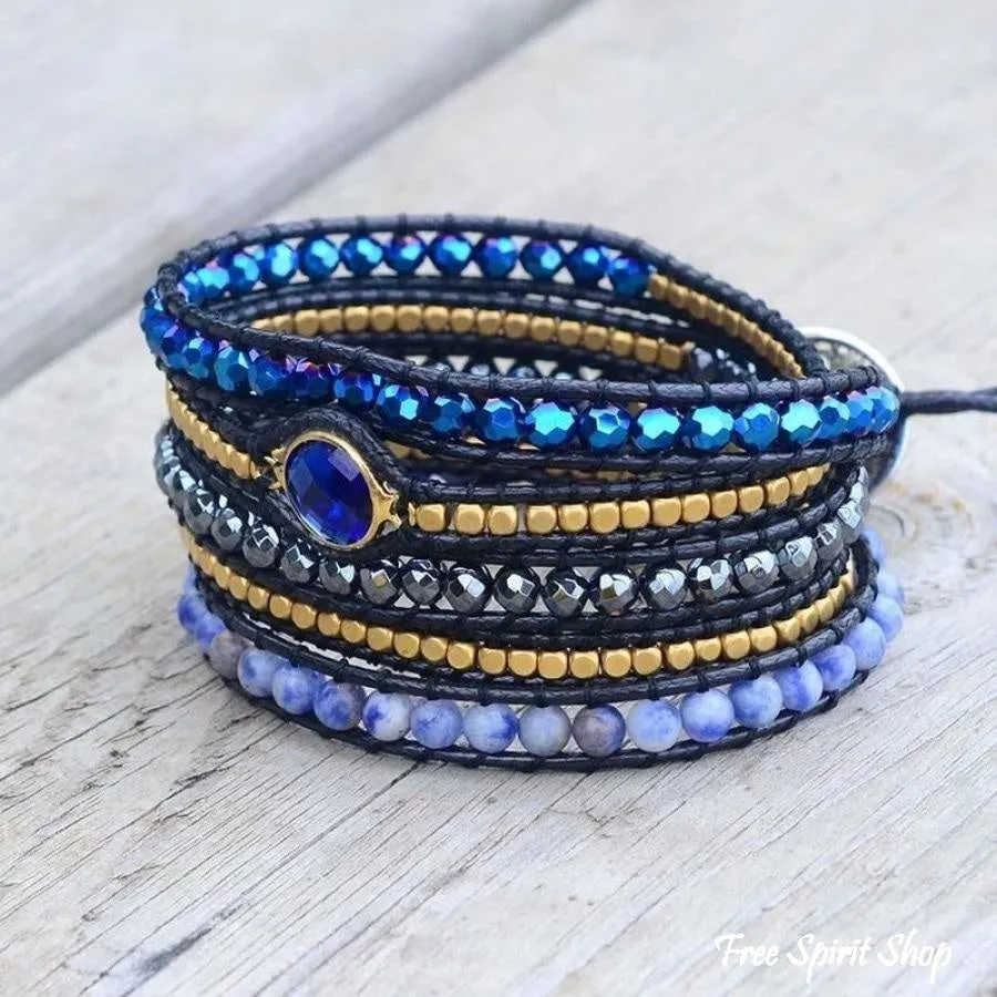 Natural Sodalite Magic Blue Wrap Bracelet