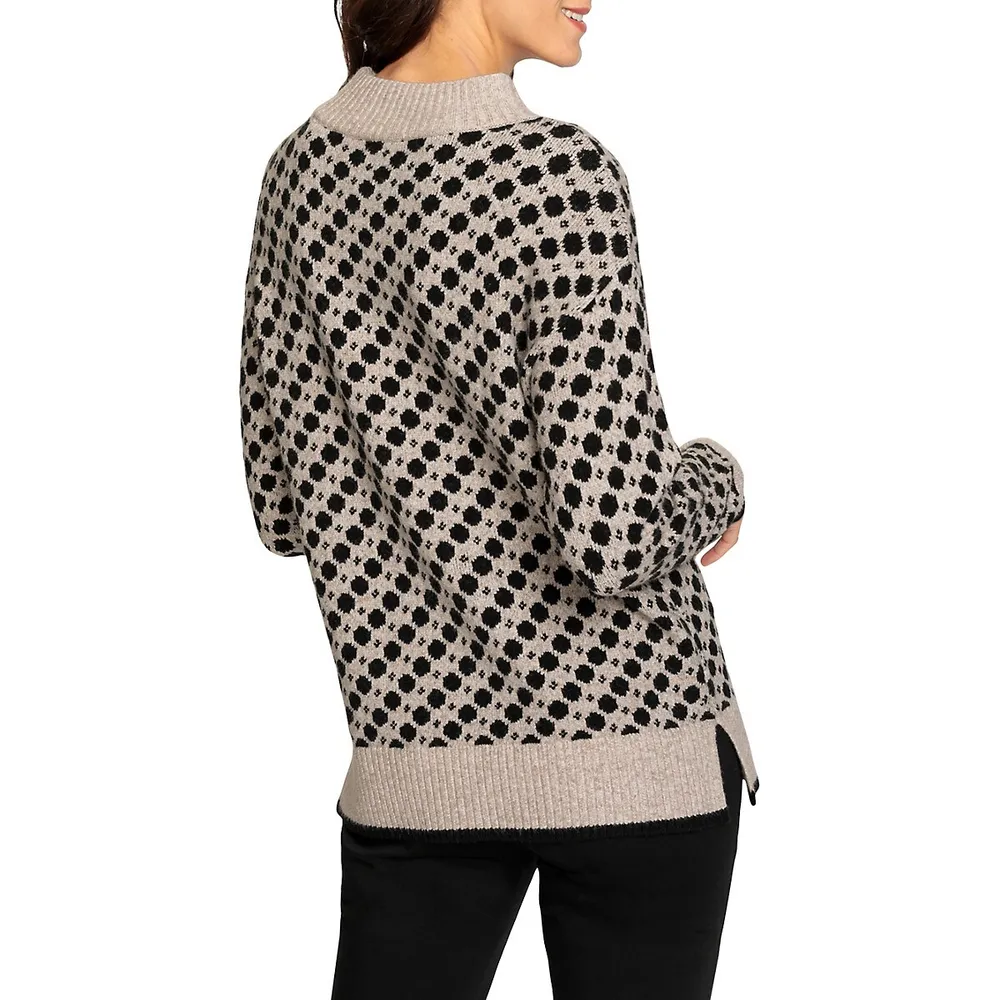 Olsen Funnelneck Dot Sweater